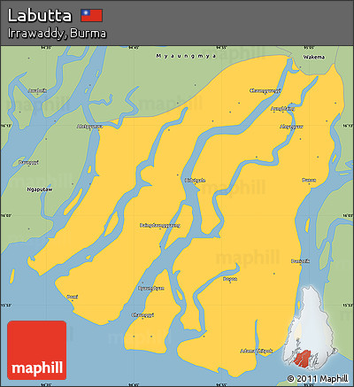 Savanna Style Simple Map of Labutta
