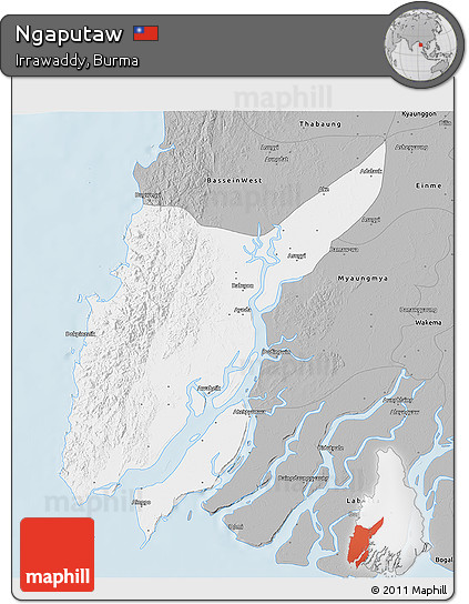 Gray 3D Map of Ngaputaw