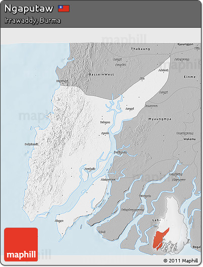 Gray 3D Map of Ngaputaw