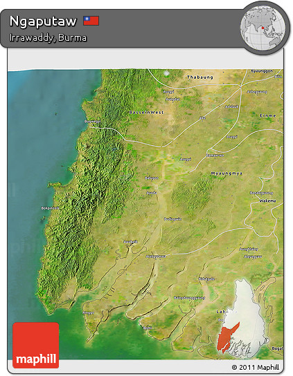 Satellite 3D Map of Ngaputaw