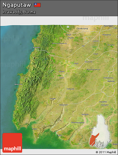 Satellite 3D Map of Ngaputaw