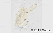 Shaded Relief 3D Map of Ngaputaw, lighten, desaturated