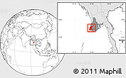 Blank Location Map of Ngaputaw, highlighted country, highlighted parent region