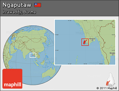 Savanna Style Location Map of Ngaputaw