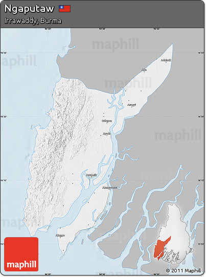 Gray Map of Ngaputaw, single color outside