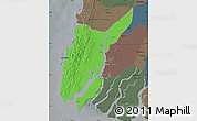 Political Map of Ngaputaw, darken, semi-desaturated