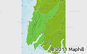 Political Map of Ngaputaw, physical outside