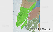 Political Map of Ngaputaw, semi-desaturated