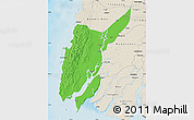 Political Map of Ngaputaw, shaded relief outside