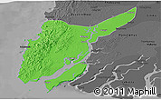Political Panoramic Map of Ngaputaw, darken, desaturated