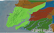 Political Panoramic Map of Ngaputaw, darken