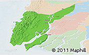 Political Panoramic Map of Ngaputaw, lighten