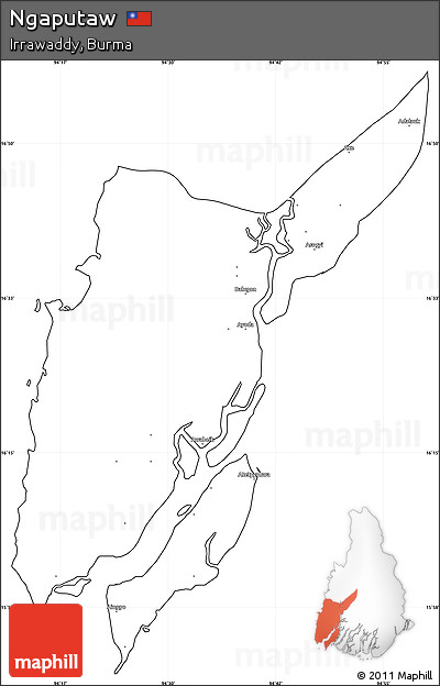 Blank Simple Map of Ngaputaw, cropped outside