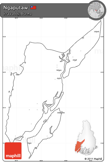 Blank Simple Map of Ngaputaw, cropped outside