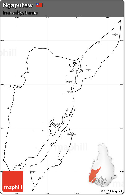 Blank Simple Map of Ngaputaw, cropped outside