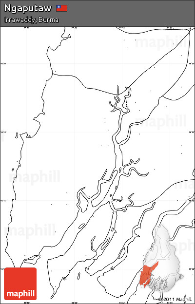 Blank Simple Map of Ngaputaw, no labels