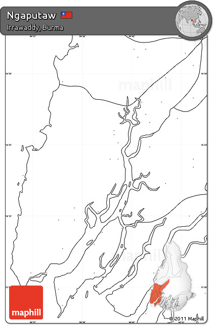 Blank Simple Map of Ngaputaw, no labels