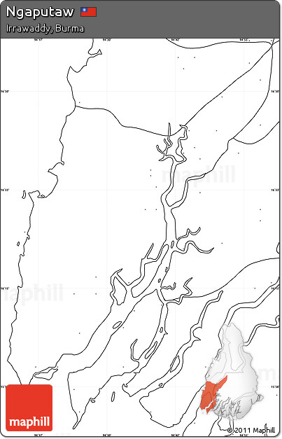 Blank Simple Map of Ngaputaw, no labels