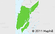 Political Simple Map of Ngaputaw, single color outside, borders and labels