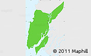 Political Simple Map of Ngaputaw, single color outside