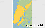 Savanna Style Simple Map of Ngaputaw, single color outside