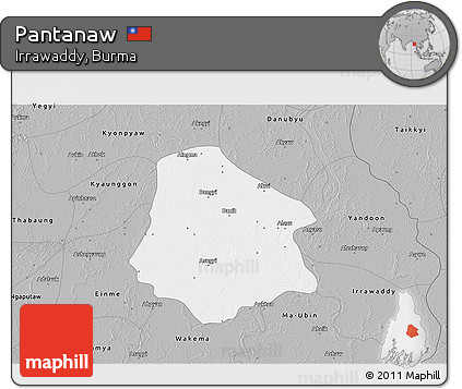 Gray 3D Map of Pantanaw
