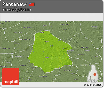 Physical 3D Map of Pantanaw, semi-desaturated