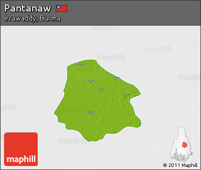 Physical 3D Map of Pantanaw, single color outside