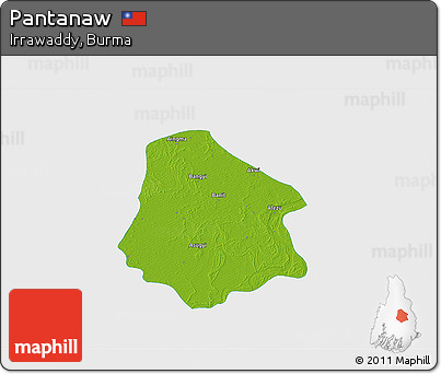 Physical 3D Map of Pantanaw, single color outside