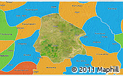 Satellite 3D Map of Pantanaw, political outside
