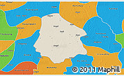 Shaded Relief 3D Map of Pantanaw, political outside