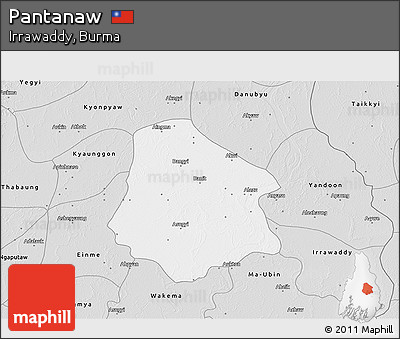 Silver Style 3D Map of Pantanaw