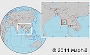 Gray Location Map of Pantanaw, within the entire country