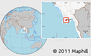 Gray Location Map of Pantanaw, highlighted country