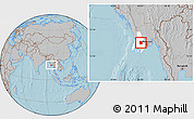 Gray Location Map of Pantanaw, highlighted parent region, hill shading