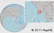 Gray Location Map of Pantanaw, hill shading