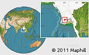 Satellite Location Map of Pantanaw, highlighted country