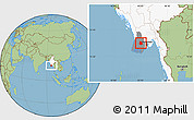 Savanna Style Location Map of Pantanaw, highlighted country, highlighted parent region