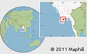Savanna Style Location Map of Pantanaw, highlighted country