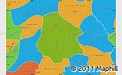Physical Map of Pantanaw, political outside