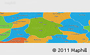 Physical Panoramic Map of Pantanaw, political outside