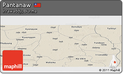 Shaded Relief Panoramic Map of Pantanaw