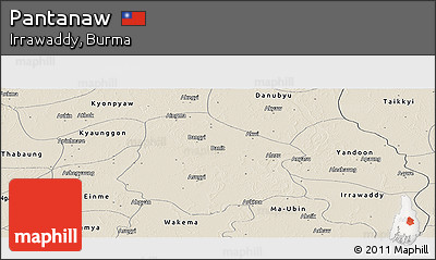 Shaded Relief Panoramic Map of Pantanaw