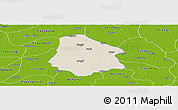 Shaded Relief Panoramic Map of Pantanaw, physical outside