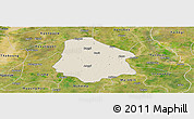 Shaded Relief Panoramic Map of Pantanaw, satellite outside