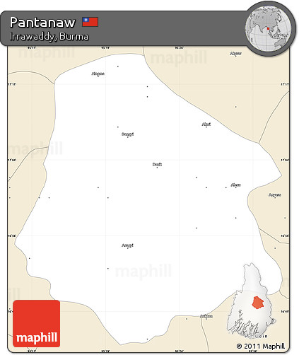 Classic Style Simple Map of Pantanaw