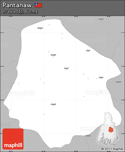 Gray Simple Map of Pantanaw