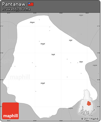 Gray Simple Map of Pantanaw