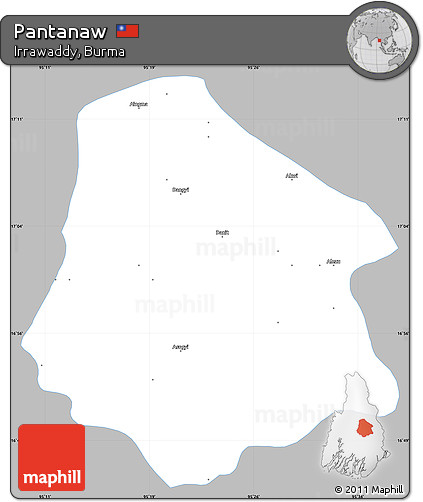 Gray Simple Map of Pantanaw, single color outside