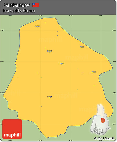 Savanna Style Simple Map of Pantanaw, cropped outside